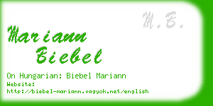 mariann biebel business card